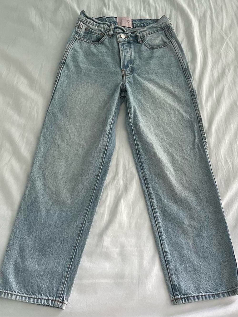 REVICE Light Blue Denim Jeans with Pink Label